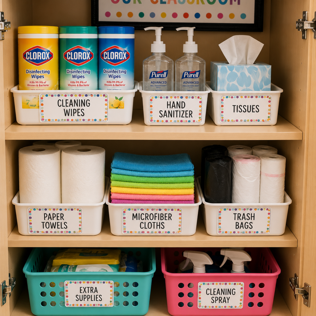 List of Pre-K classroom cleaning supplies all new teacher should have