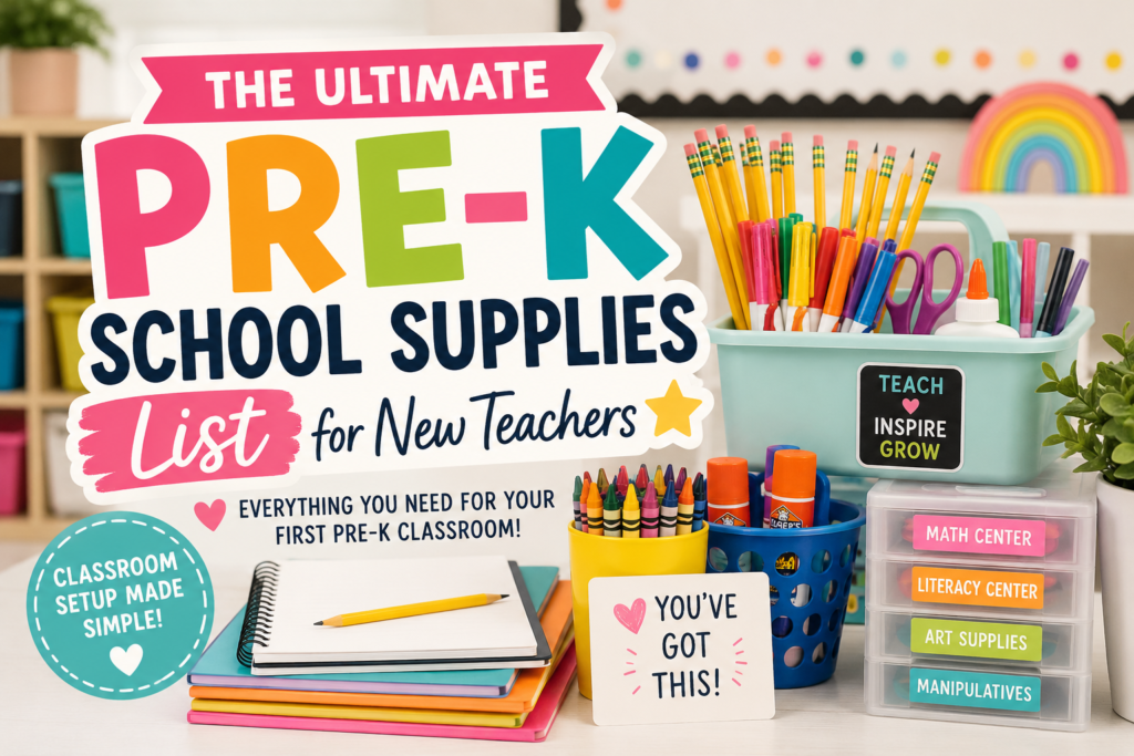 List of Pre-K School Supplies for a New Teacher